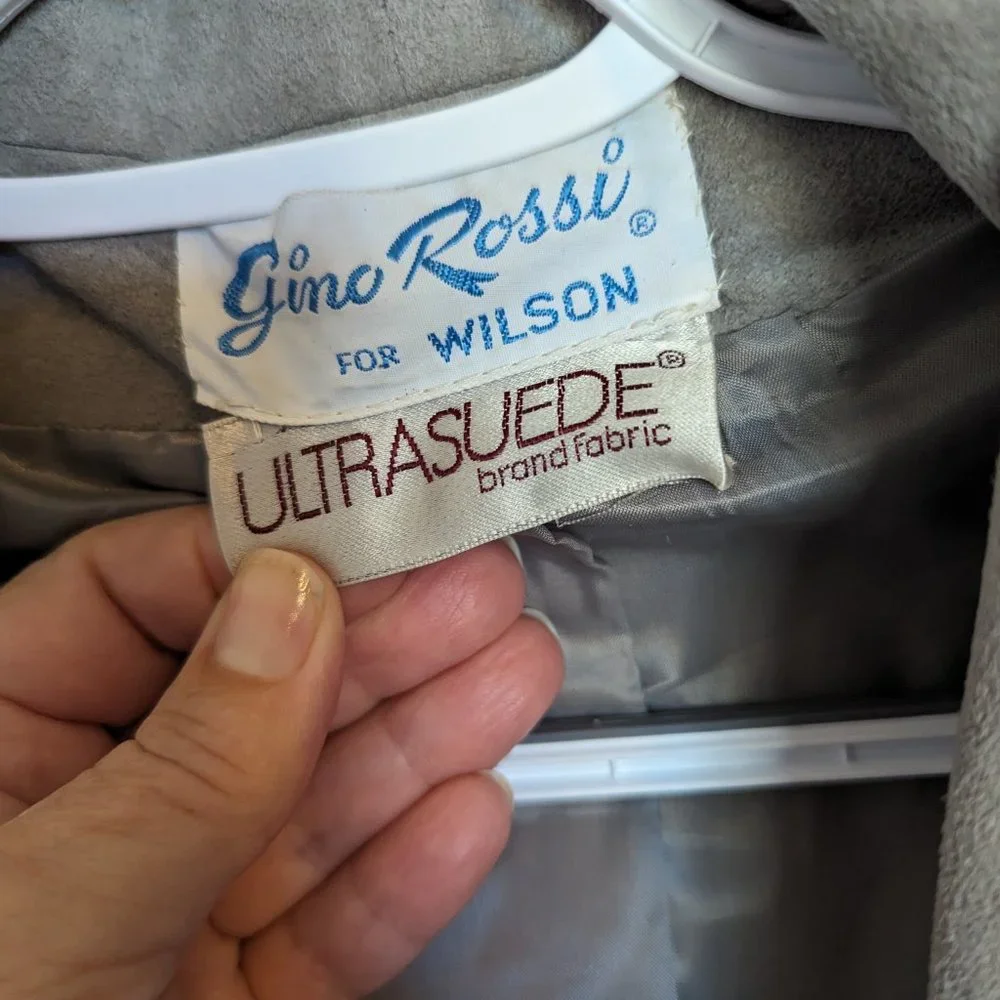 SOLD NEVER WORN 70s Union Label | Duster Coat | ULTRASUEDE | L | GRAY | Wilson's - Picture 2 of 13